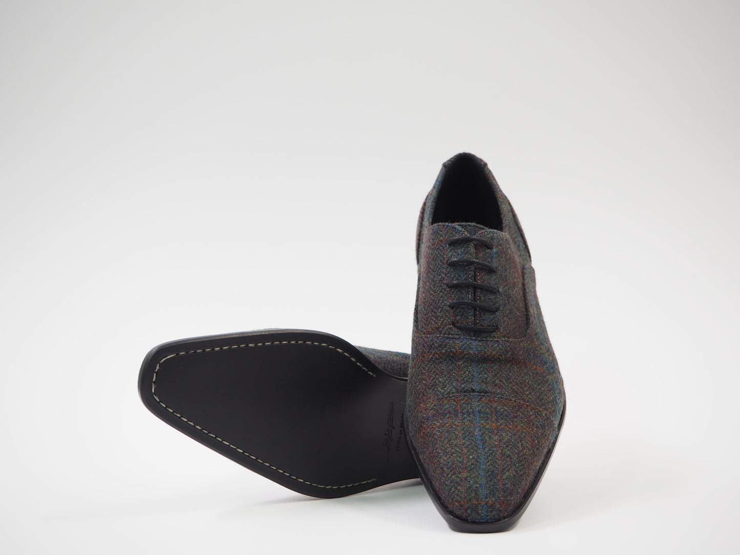 Multicolored Herringbone Men's Dress Shoes + Belt