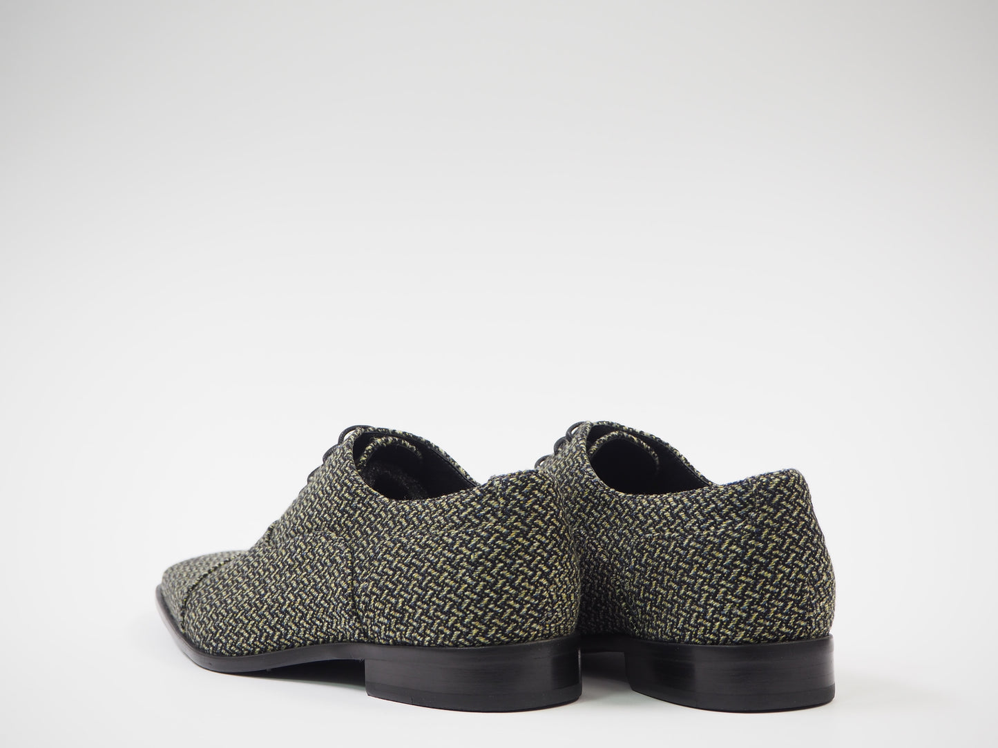 Black & Gold Wool Men's Dress Shoes + Belt