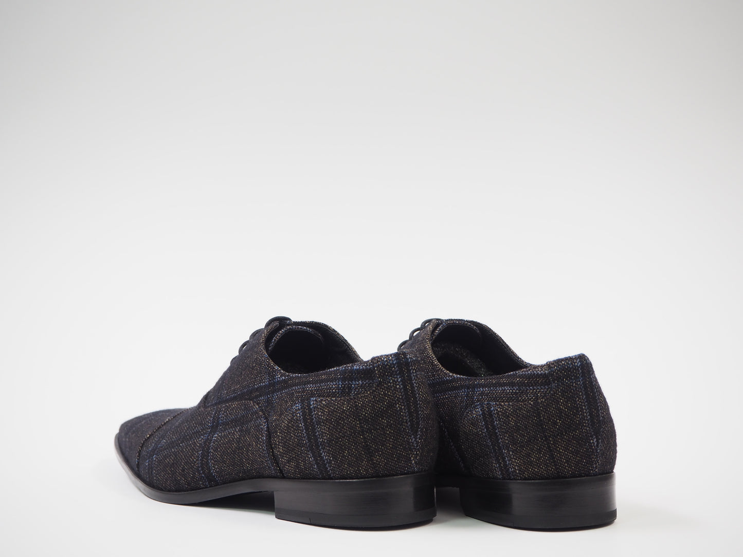 Brown & Blue Tartan Men's Dress Shoes + Belt