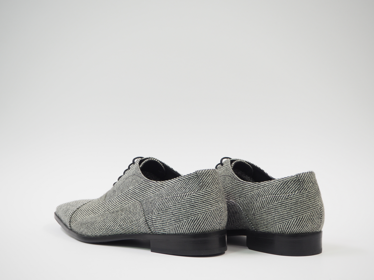 Gray & Black Herringbone Men's Dress Shoes + Belt