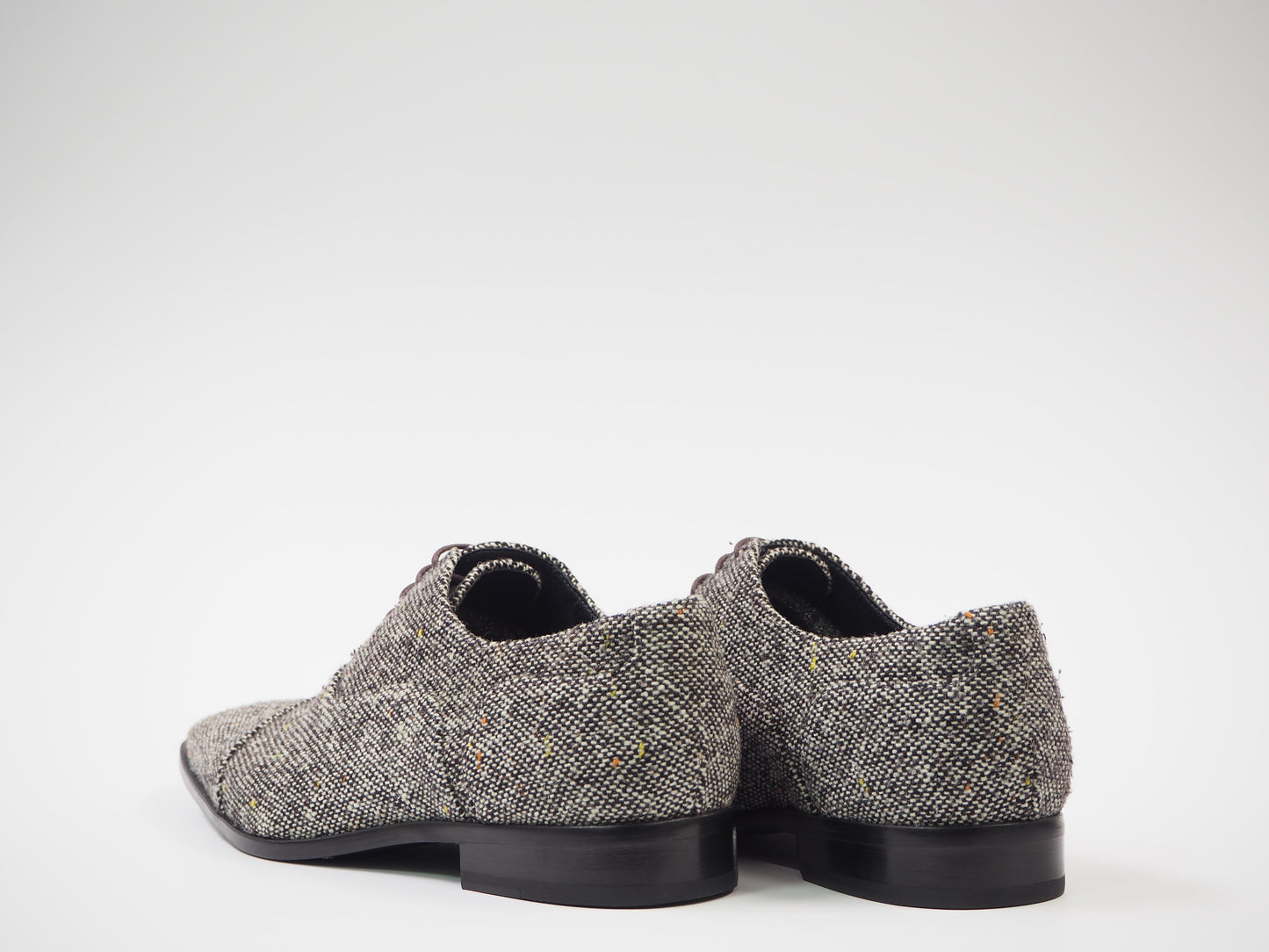 Brown & White Tweed Men's Dress Shoes