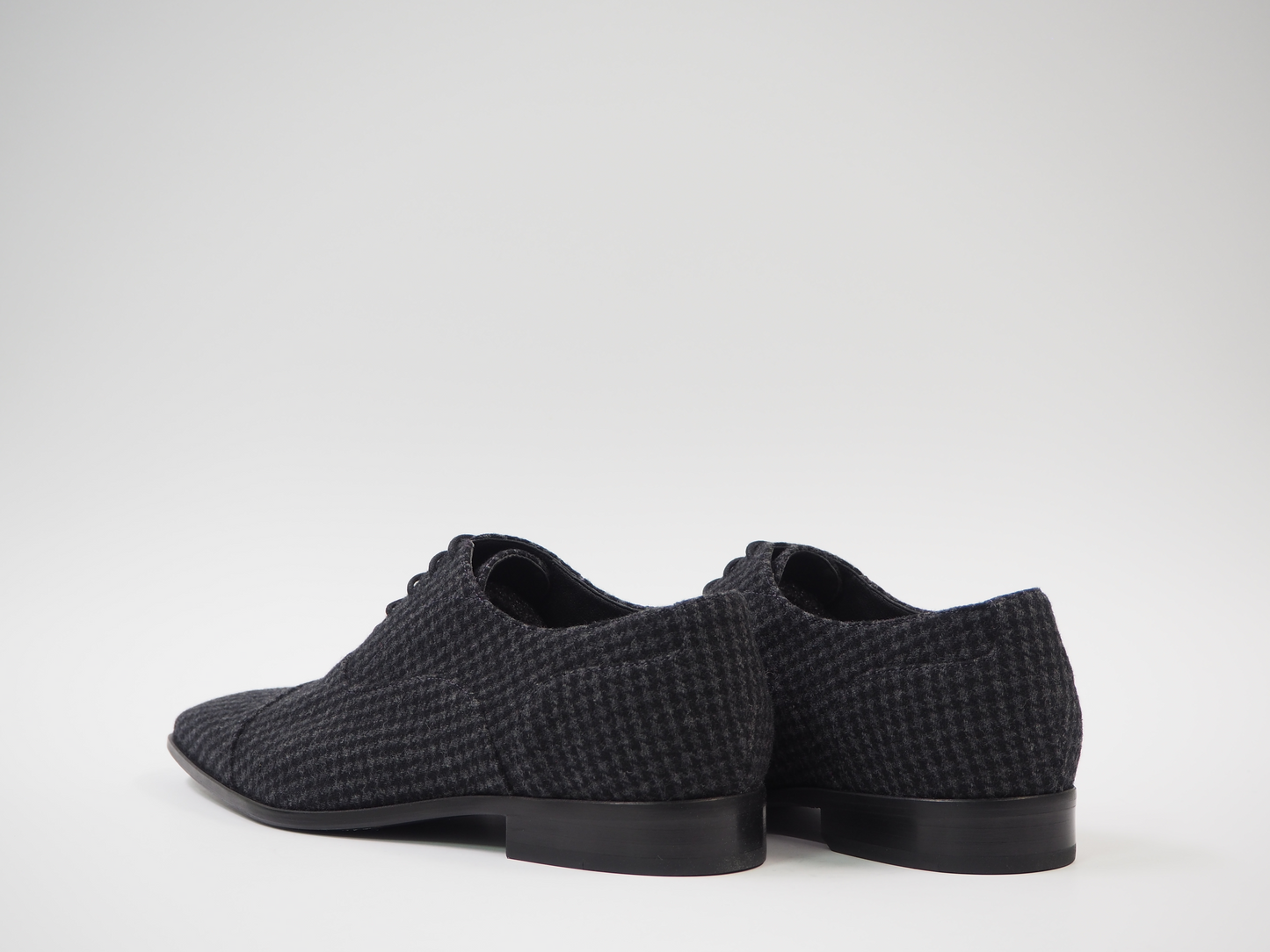 Gray & Black Tweed Men's Dress Shoes + Belt