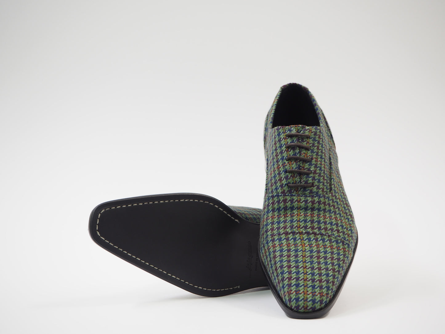 Multicolor Tweed Men's Dress Shoes + Belt