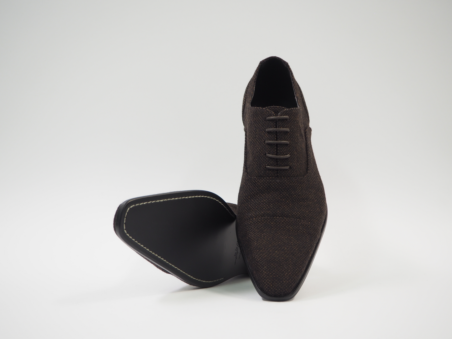 Brown & Black Tweed Men's Dress Shoes + Belt