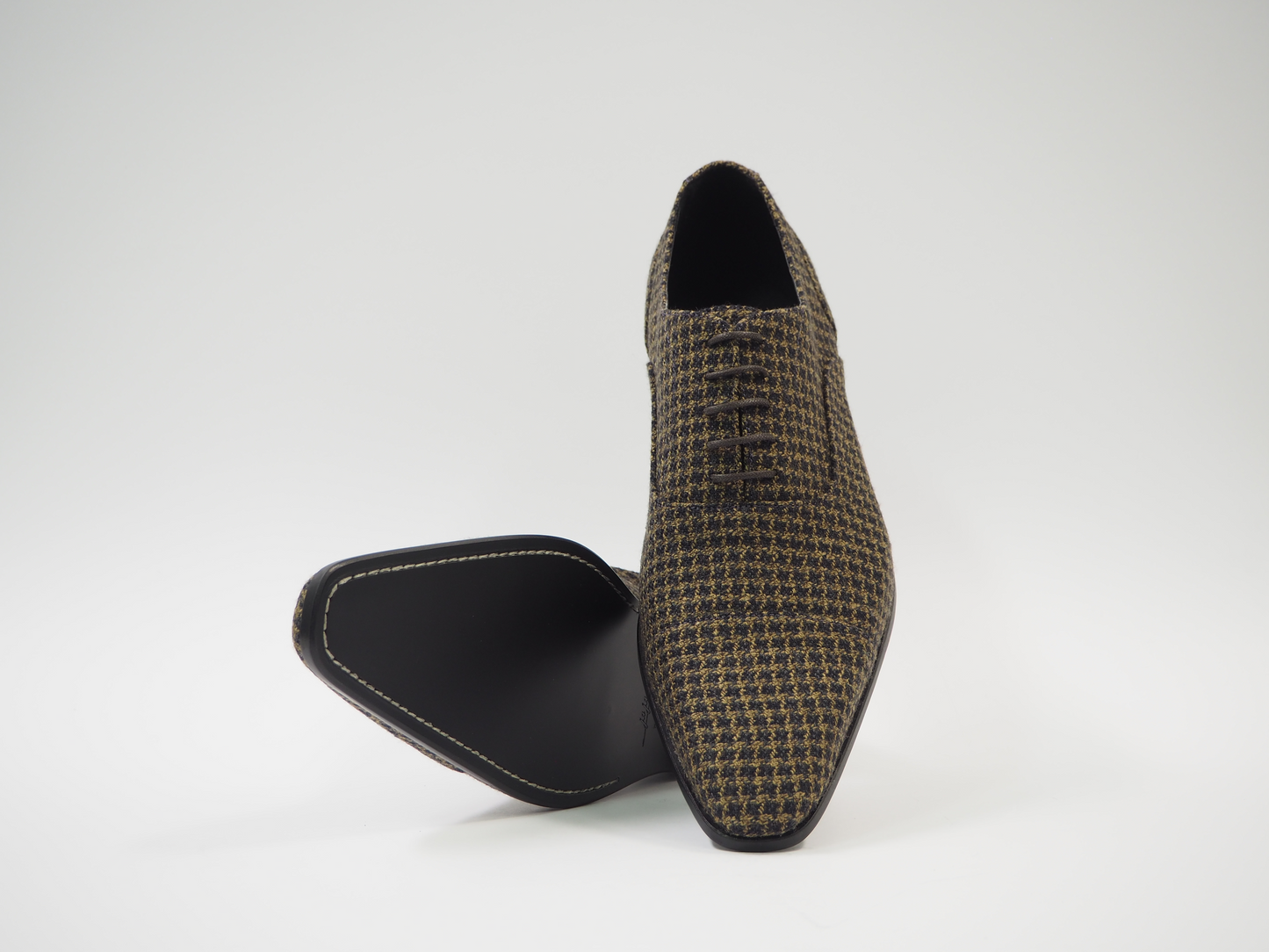 Gold & Black Tartan Men's Dress Shoes + Belt