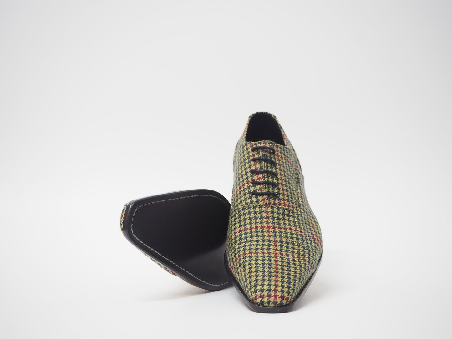 Multicolor Tweed Men's Dress Shoes + Belt