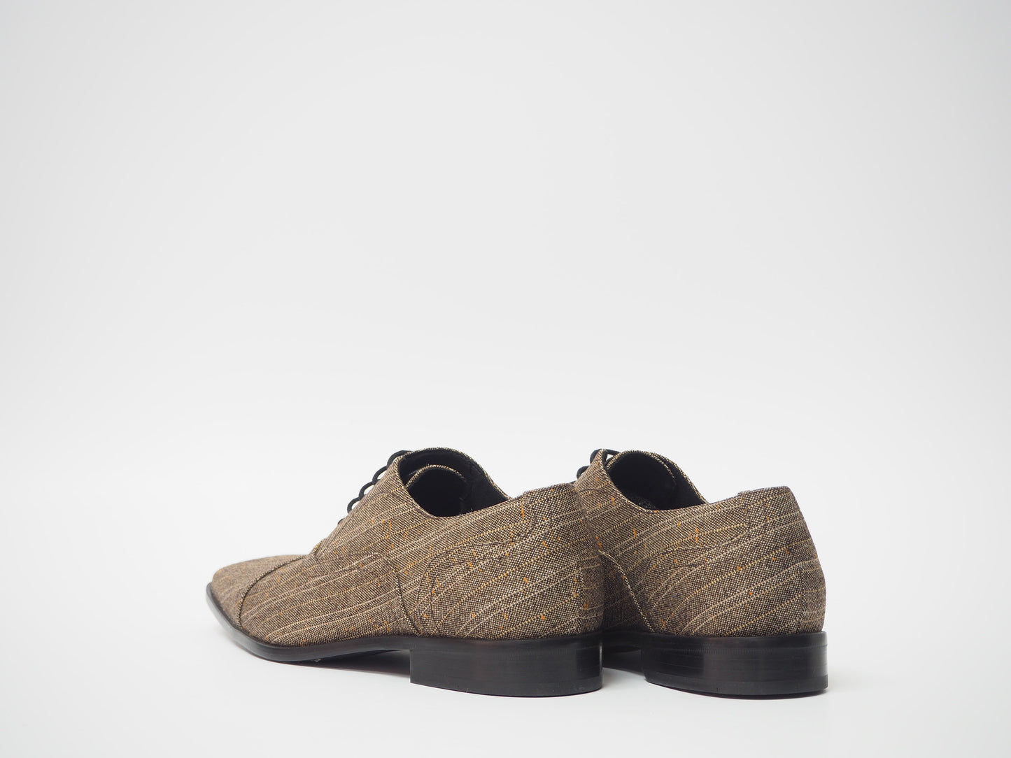 Brown Pinstripe Men's Dress Shoes + Belt