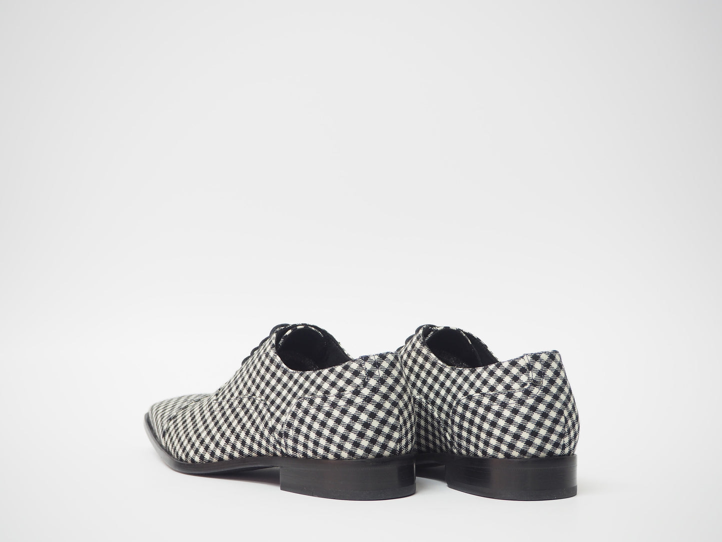 Black & White Tartan Men's Dress Shoes + Belt