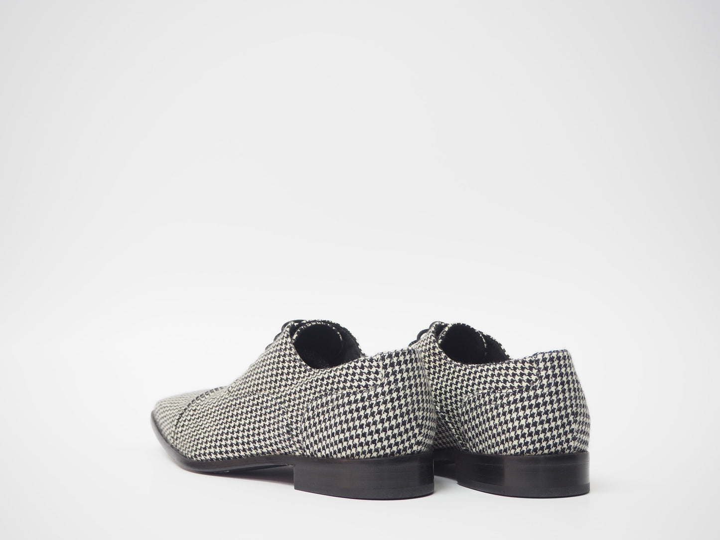 Black & White Tweed Men's Dress Shoes + Belt