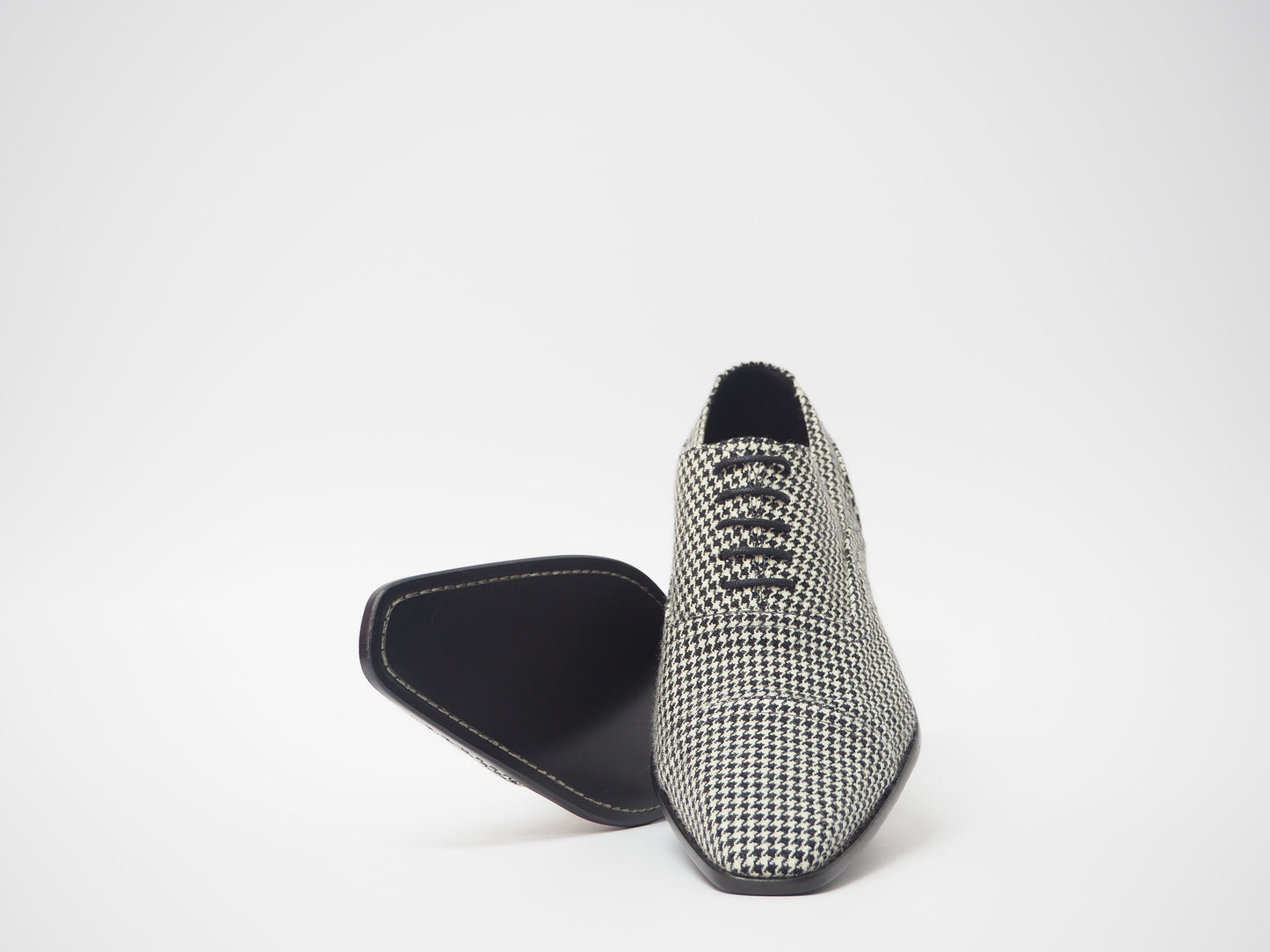 Black & White Tweed Men's Dress Shoes + Belt