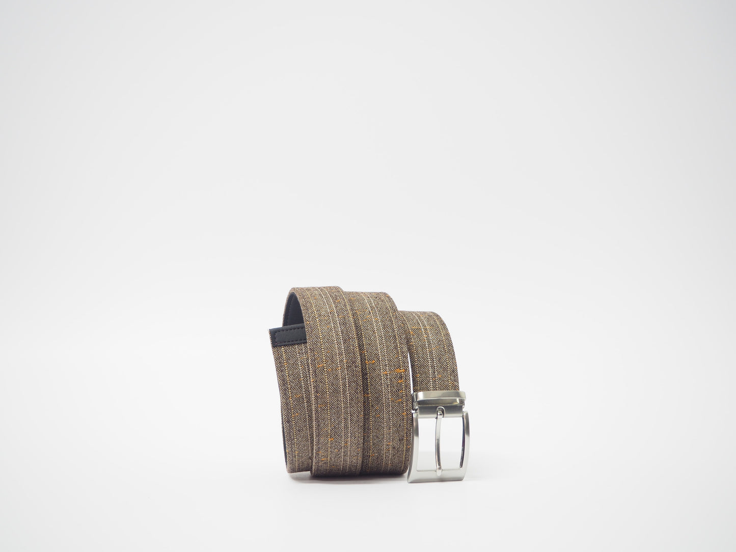 Brown Pinstripe Men's Dress Shoes + Belt