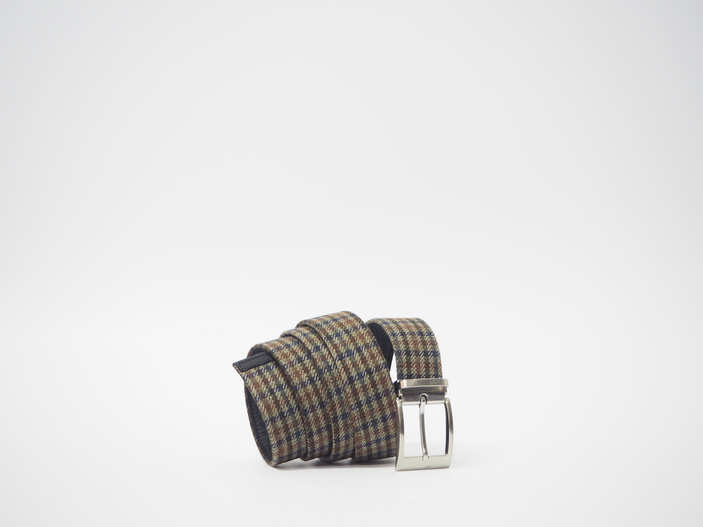 CHECK Brown & Blue Tartan Men's Dress Shoes + Belt