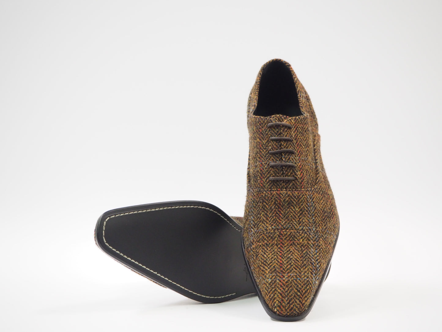 Rustic Brown Tweed Men's Dress Shoes + Belt