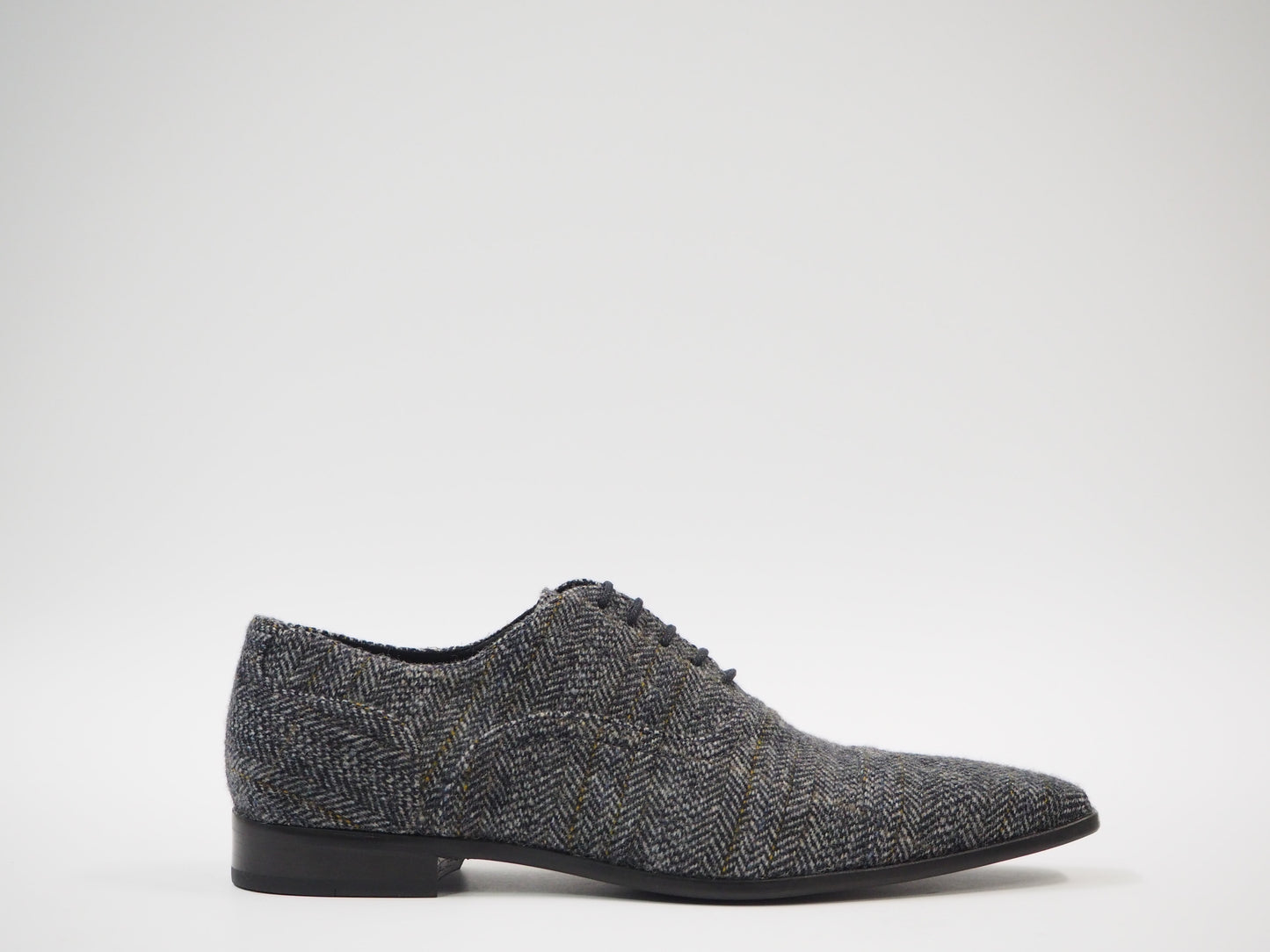 Classical Gray Tweed Men's Dress Shoes + Belt