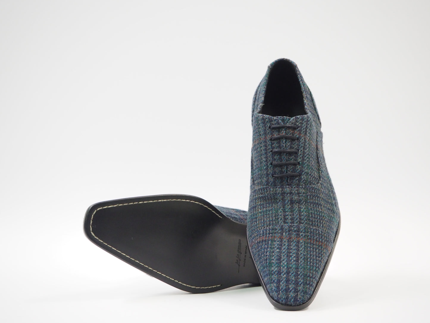 Multicolor Blue Men's Dress Shoes + Belt