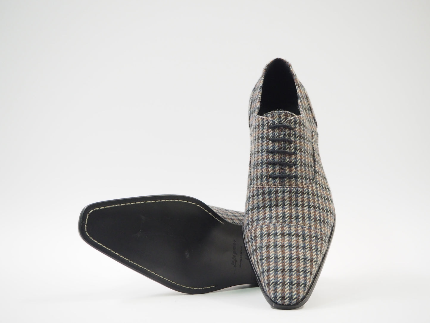 Multicolor Tweed Men's Dress Shoes + Belt