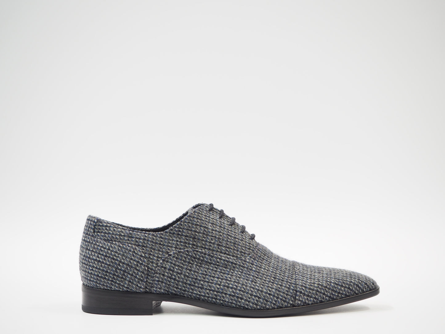Blue & Gray Tweed Men's Dress Shoes + Belt