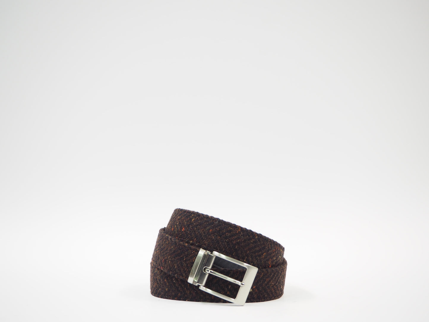 Brown & Black Herringbone Men's Dress Shoes + Belt