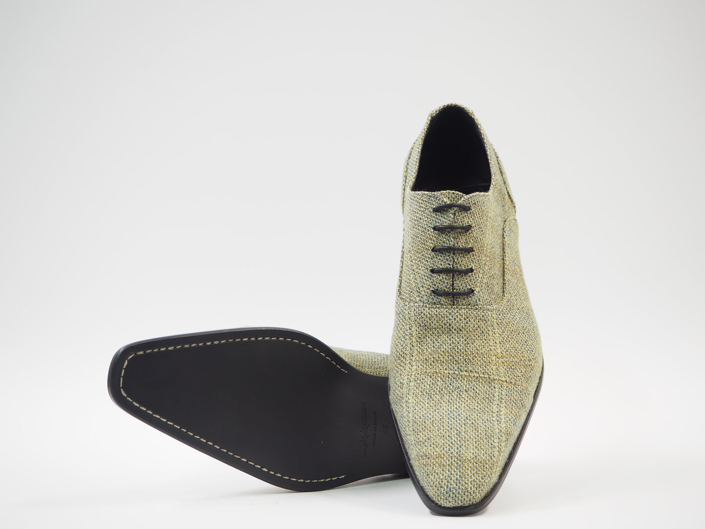 Gold & Olive Tweed Men's Dress Shoes + Belt