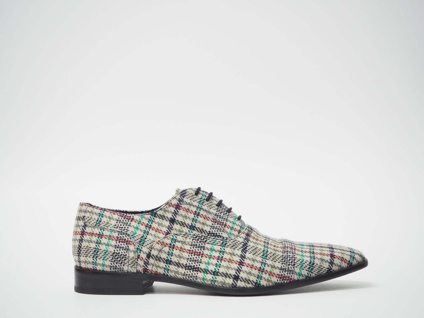 Multicolor Tartan Men's Dress Shoes + Belt