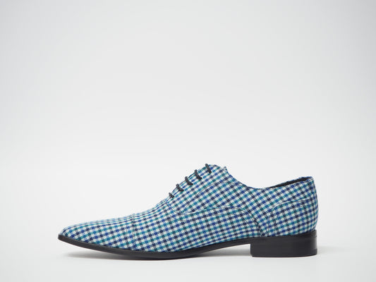White & Blue Men's Dress Shoes + Belt