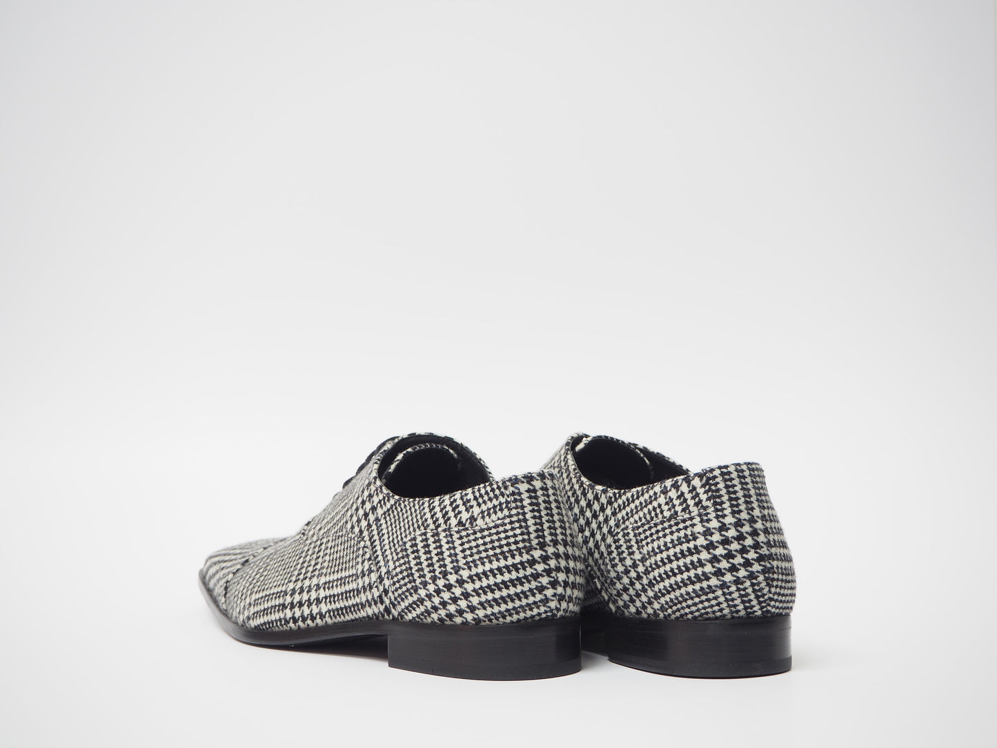 White & Black Tweed Men's Dress Shoes + Belt