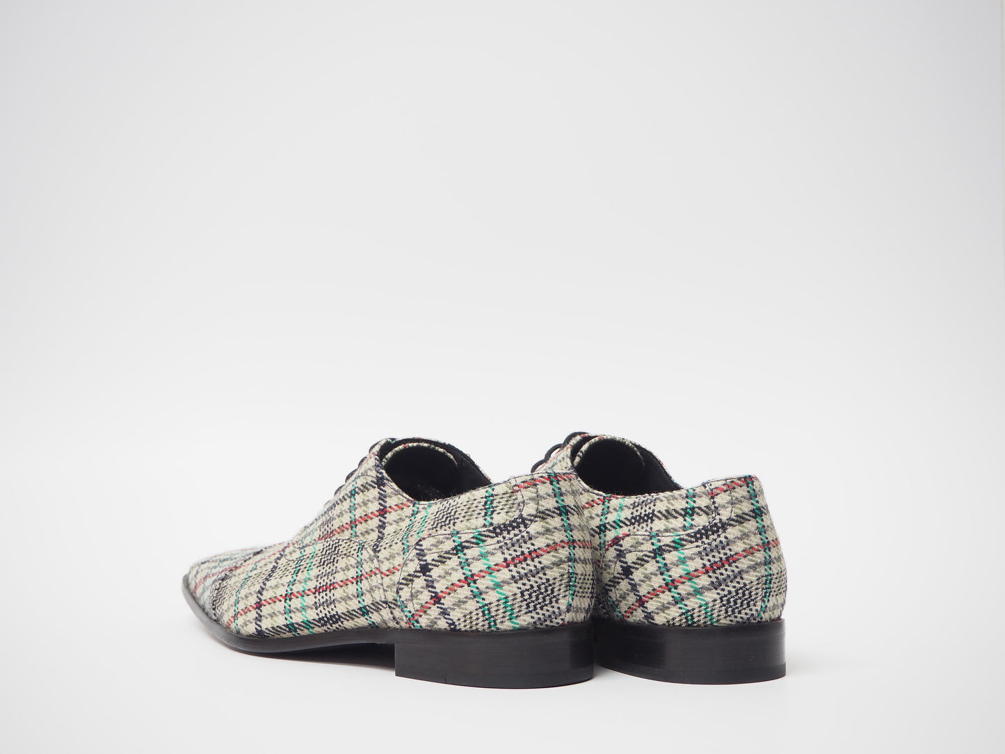 Multicolor Tartan Men's Dress Shoes + Belt