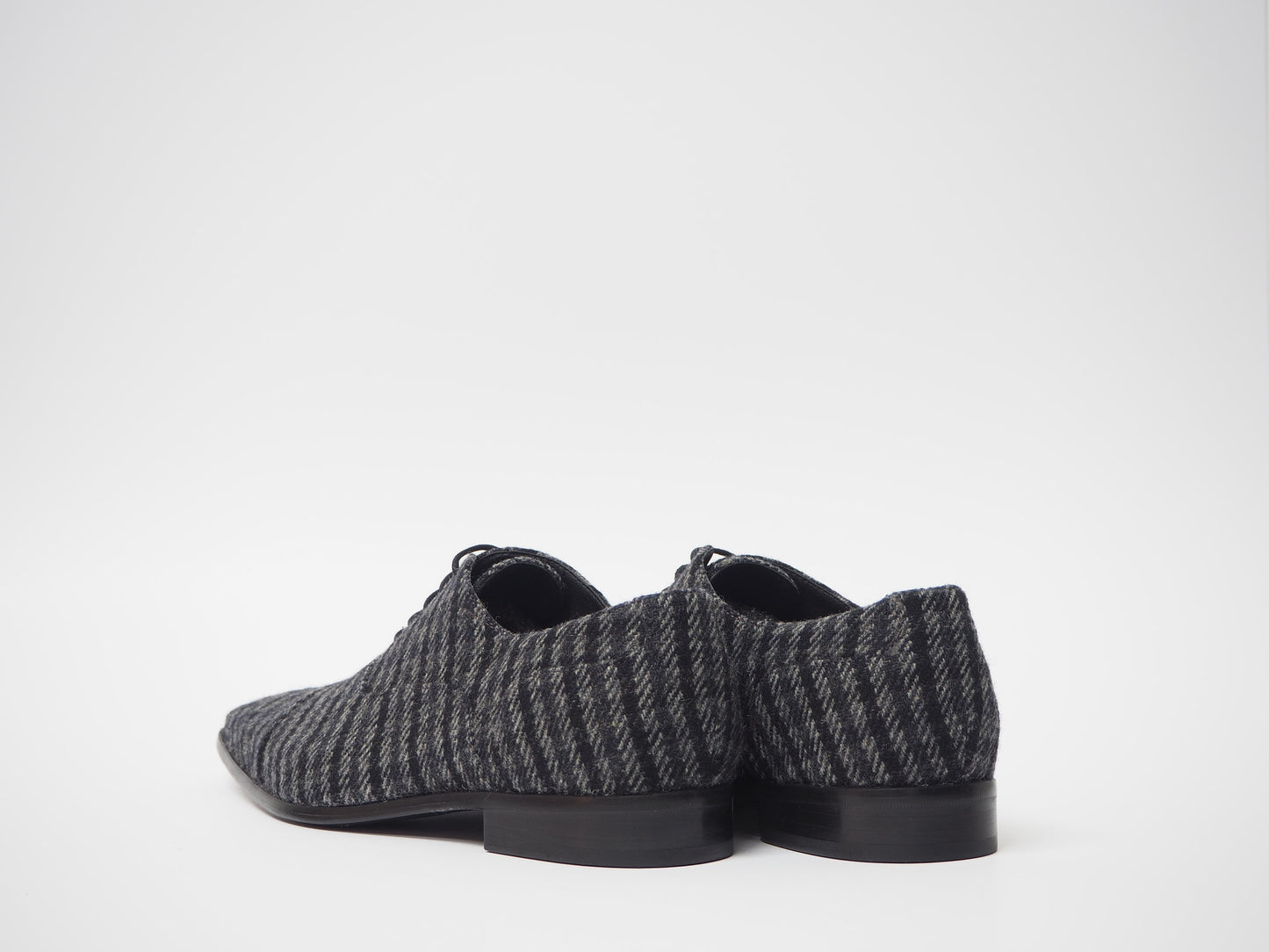 Gray & Black Tweed Men's Dress Shoes + Belt