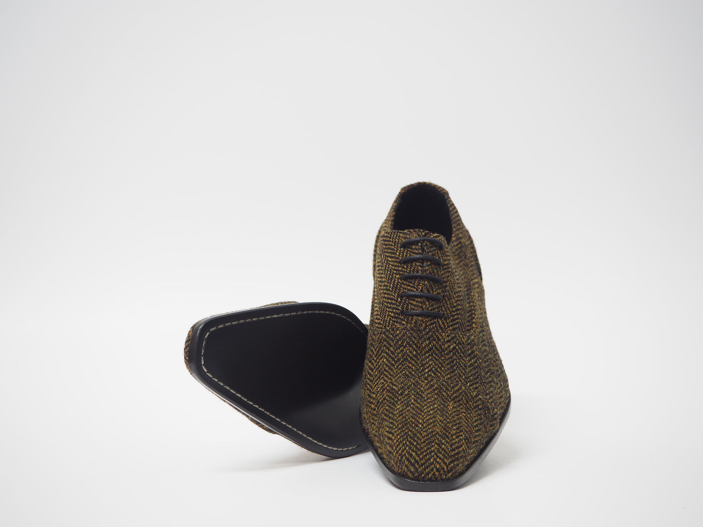 Brown & Black Tweed Men's Dress Shoes + Belt