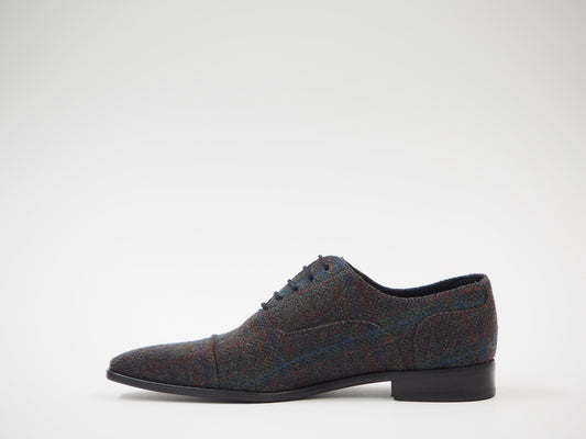 Multicolored Herringbone Men's Dress Shoes + Belt