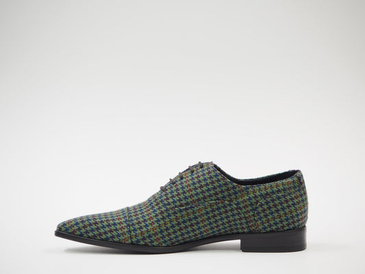 Multicolor Tweed Men's Dress Shoes + Belt