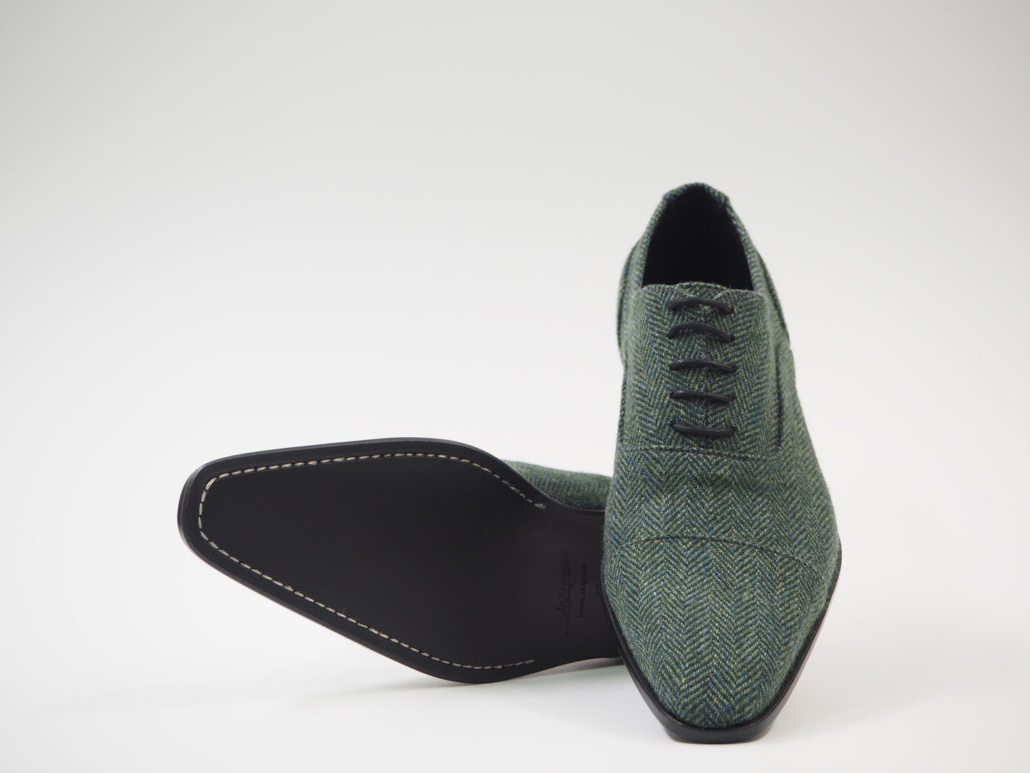 Turquoise Herringbone Men's Dress Shoes + Belt