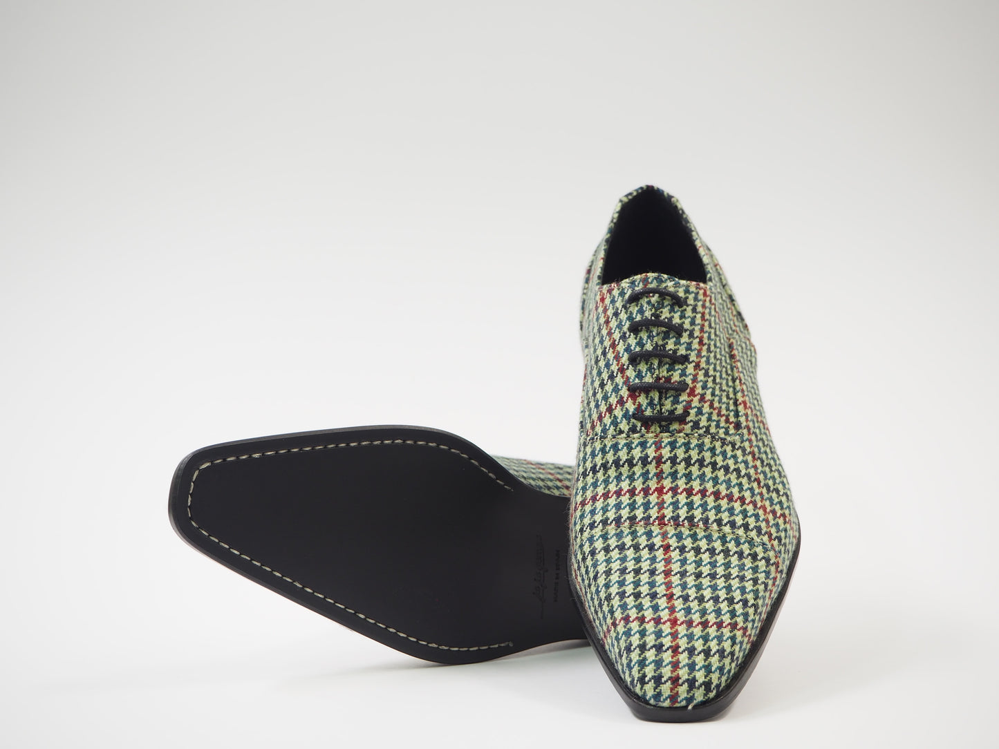 Multicolor Tweed Men's Dress Shoes + Belt