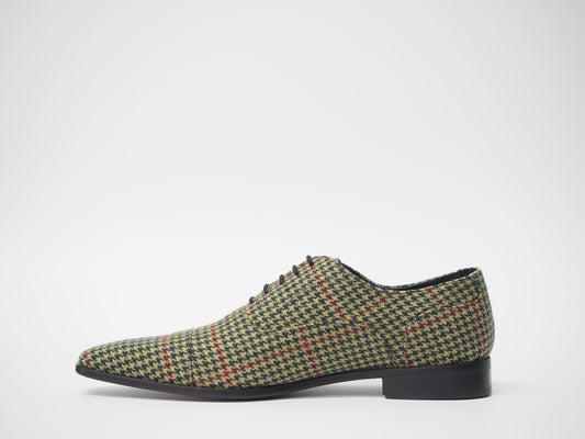 Multicolor Tweed Men's Dress Shoes + Belt