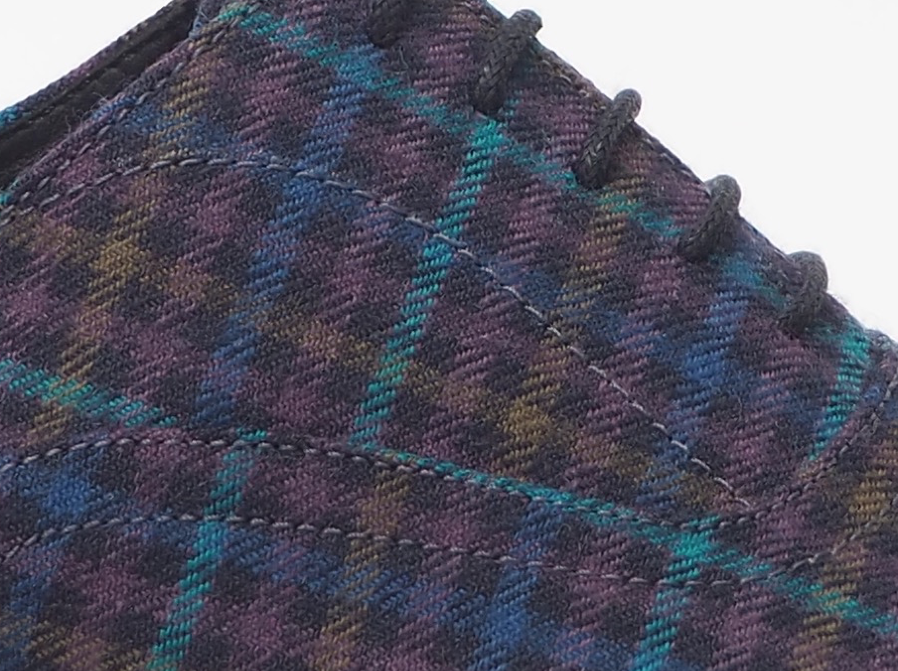Size 43 - Blue Multicolor Tartan Oxford + Belt