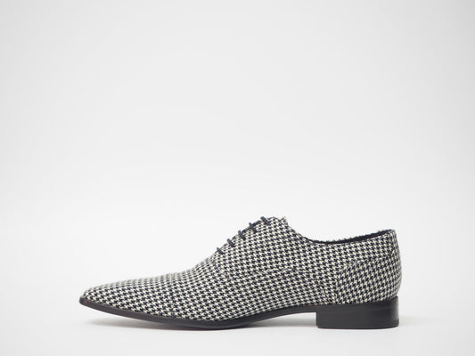 Black & White Tweed Men's Dress Shoes + Belt