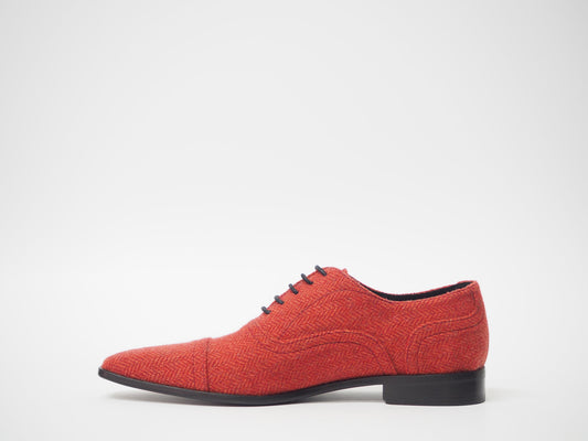 Red Herringbone Men's Dress Shoes + Belt