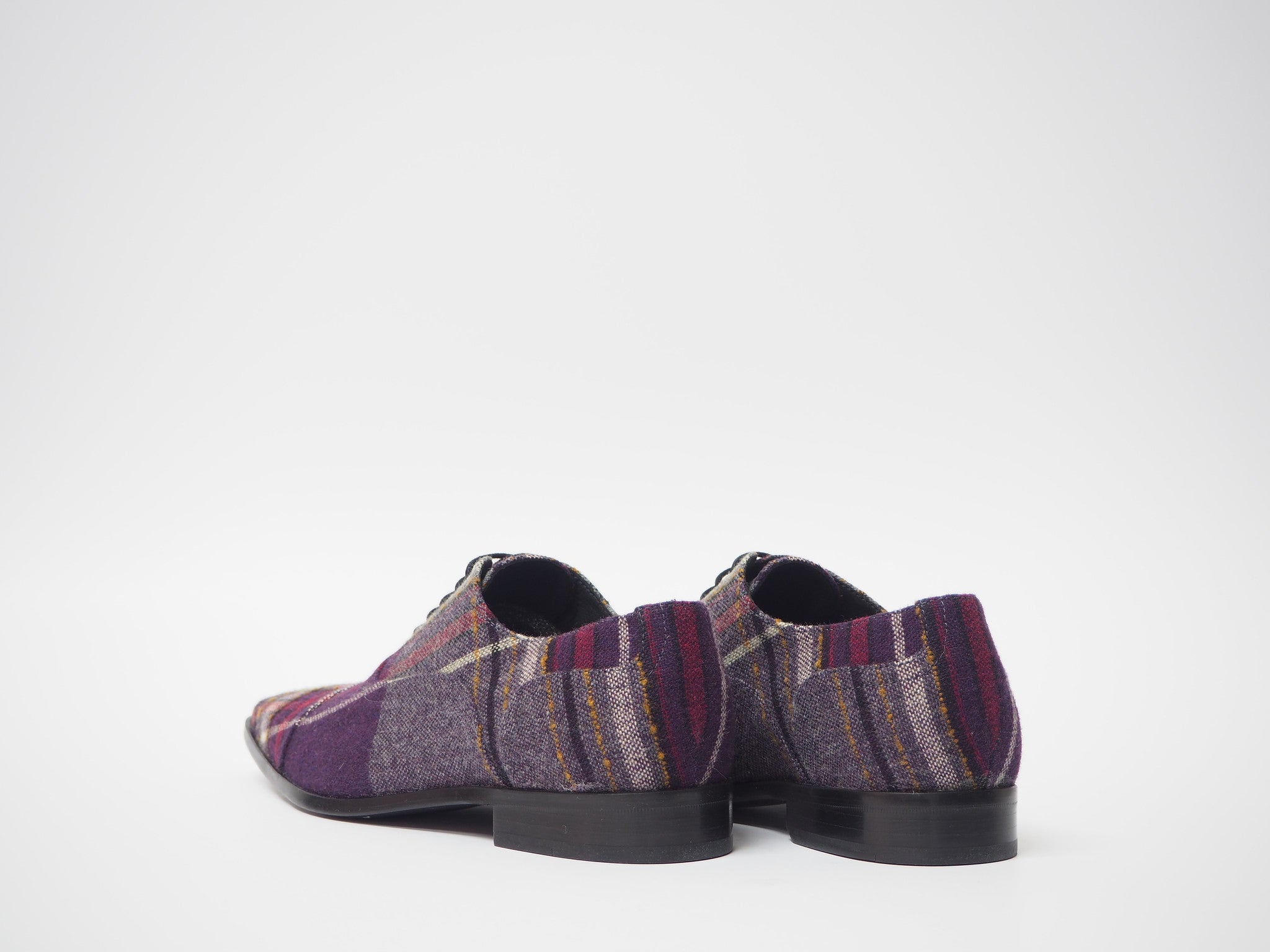 Size 42 - Purple & Gray Tartan Oxford + Belt
