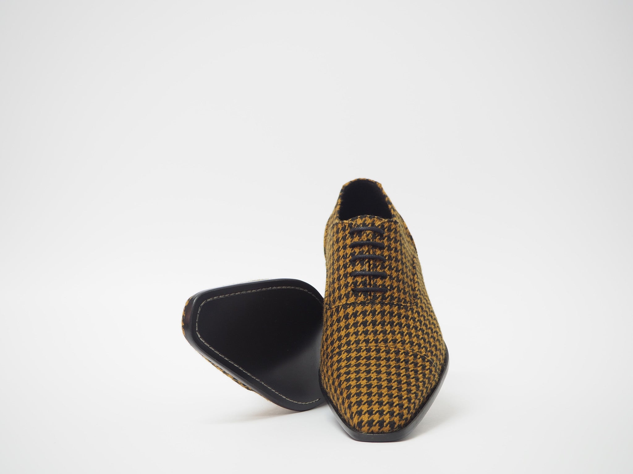 Size 41 - Black & Mustard Pied de Poule Oxford + Belt