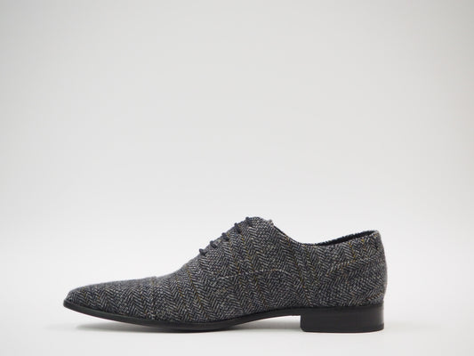 Classical Gray Tweed Men's Dress Shoes + Belt