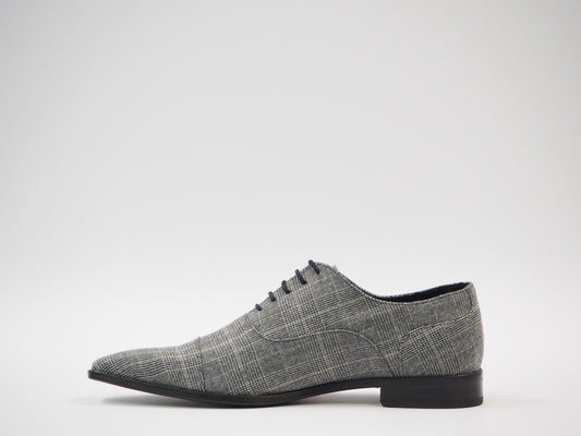 Gray Tartan Men's Dress Shoes + Belt