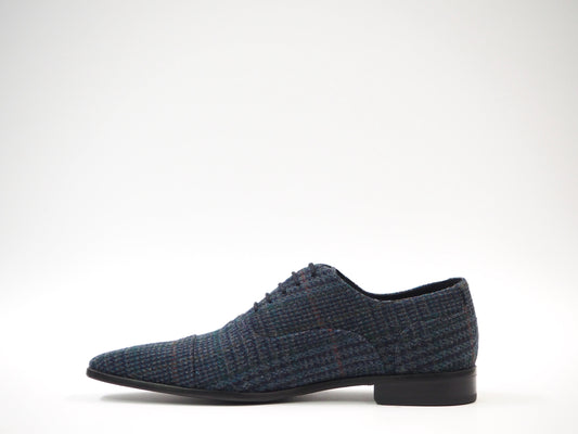 Multicolor Blue Men's Dress Shoes + Belt