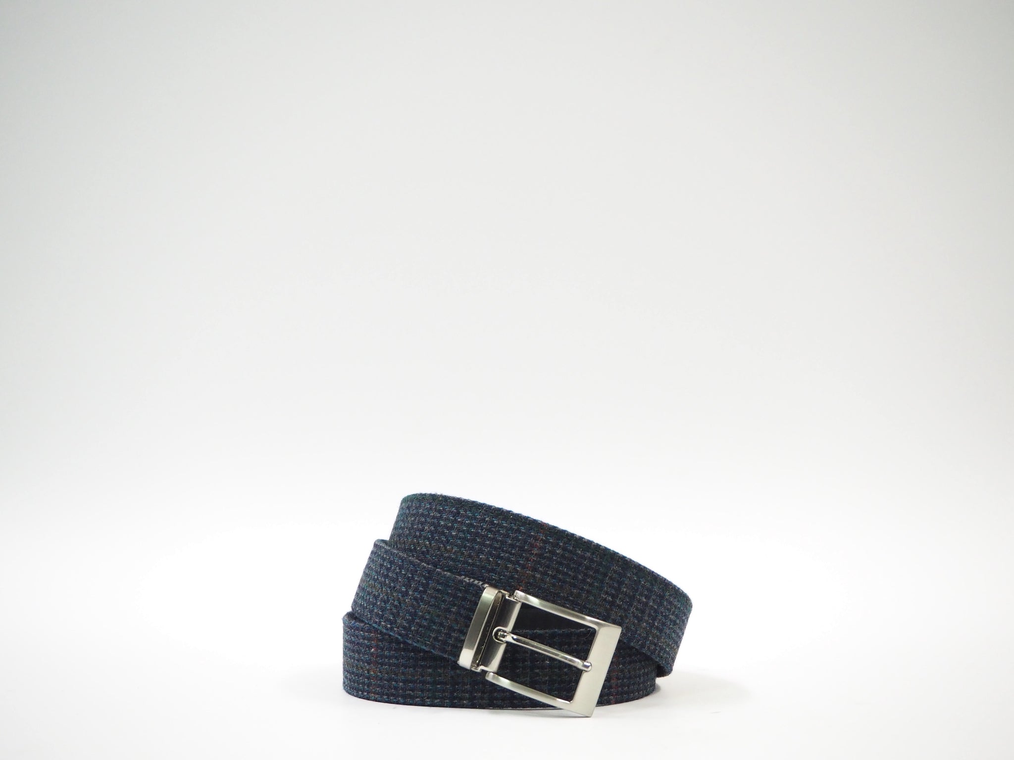 Size 44 - Multicolor Blue Tweed Oxford + Belt