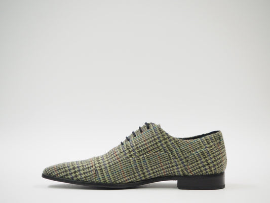 Multicolor Wool Tweed Men's Dress Shoes + Belt