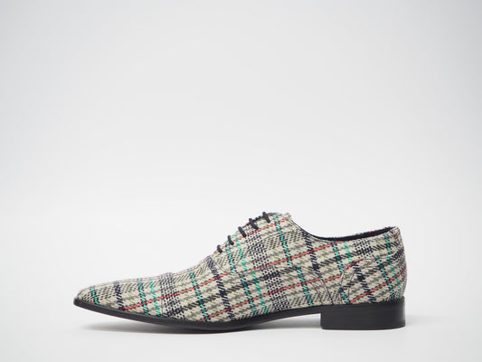 Multicolor Tartan Men's Dress Shoes + Belt